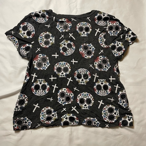 Occasion size small skull gray short sleeve shirt - Picture 3 of 5